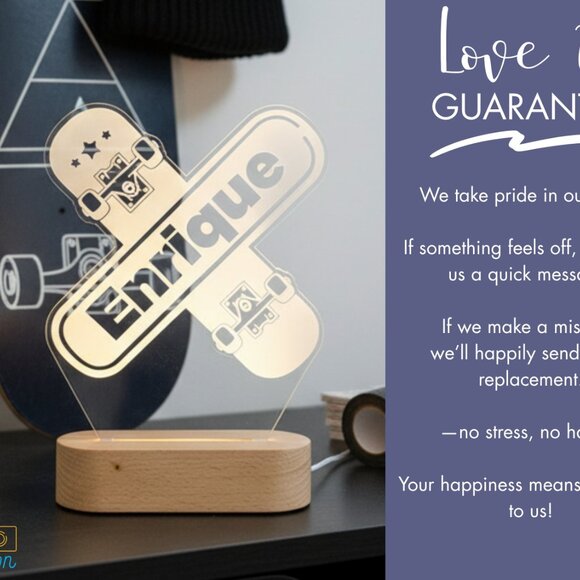 Skateboarding Night Light – Personalized LED Lamp for Skaters - Picture 6 of 8